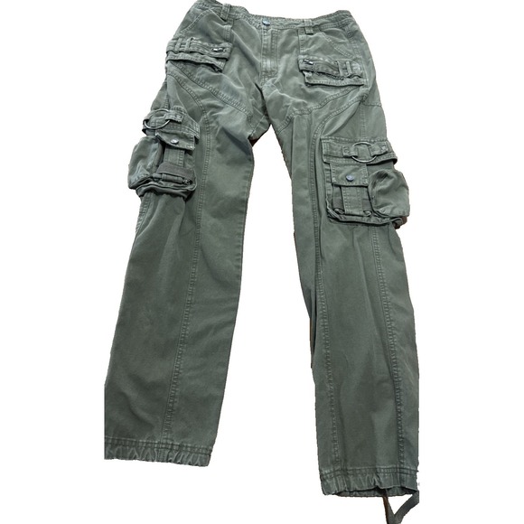 Free Knight Other - Free Knight Pants Mens 32 Green Cargo Tactical Military Zippers Pockets Chains
